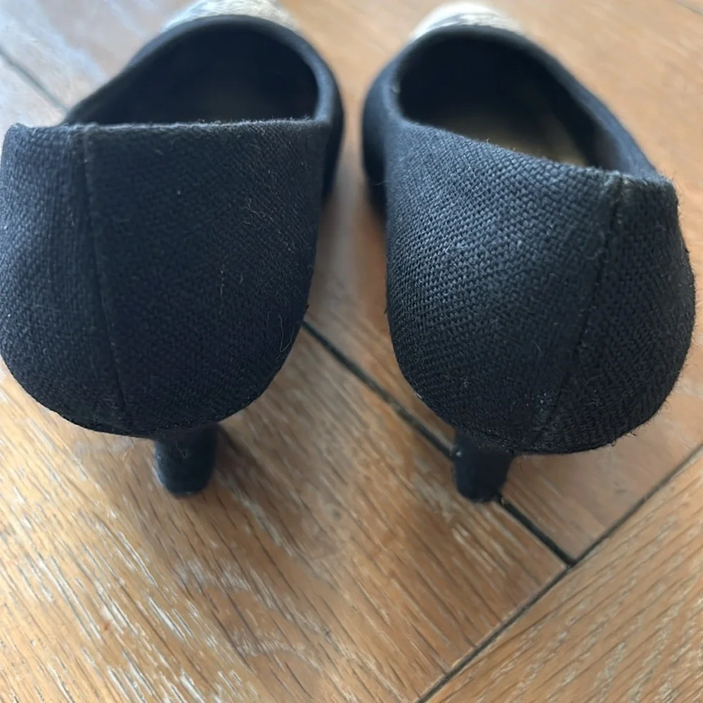 Vintage Mootsies Tootsies Fabric and Leather Kitten Heels